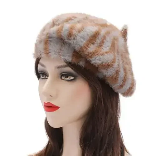 ZLYC French Beret Hat Fashion Print Lightweight Winter Warm Artist Hat for Women - 2