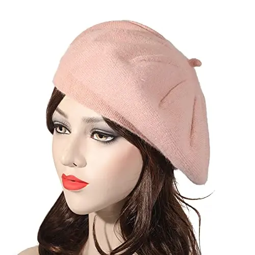 ZLYC French Beret hat, Reversible Solid Color CasModazoneere Knit Warm Beret Cap for Womens Girls - 2