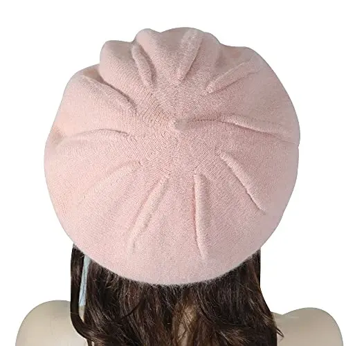 ZLYC French Beret hat, Reversible Solid Color CasModazoneere Knit Warm Beret Cap for Womens Girls - 3
