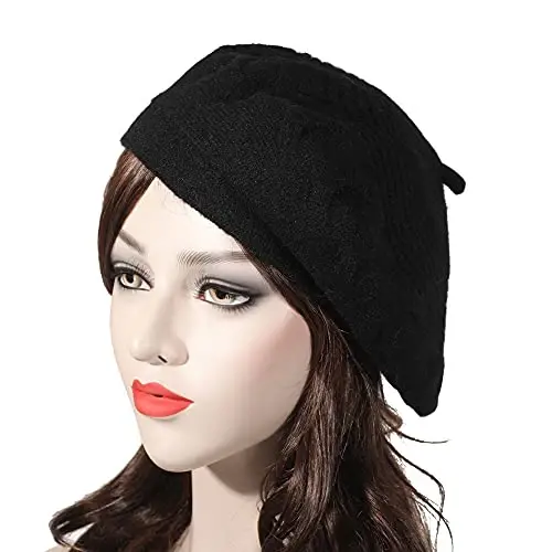 ZLYC French Beret hat, Reversible Solid Color CasModazoneere Knit Warm Beret Cap for Womens Girls - 2
