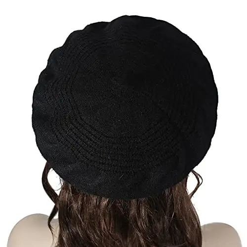 ZLYC French Beret hat, Reversible Solid Color CasModazoneere Knit Warm Beret Cap for Womens Girls - 3