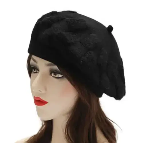 ZLYC French Beret hat, Reversible Solid Color CasModazoneere Knit Warm Beret Cap for Womens Girls - ZLYC (1)