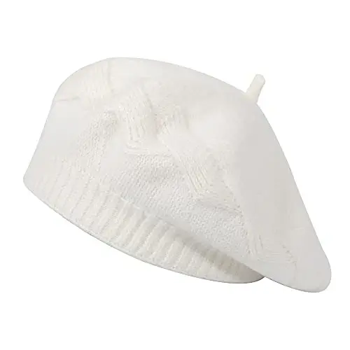 ZLYC French Beret hat, Reversible Solid Color CasModazoneere Knit Warm Beret Cap for Womens Girls - 1