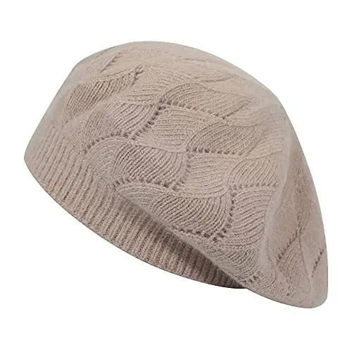ZLYC French Beret hat, Reversible Solid Color CasModazoneere Knit Warm Beret Cap for Womens Girls - 1
