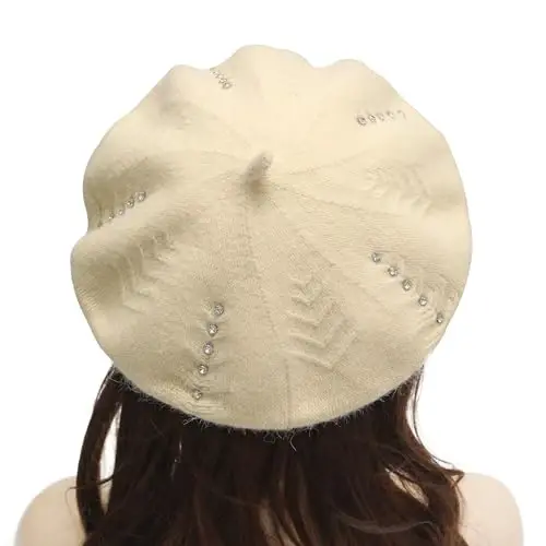 ZLYC French Beret hat, Reversible Solid Color CasModazoneere Knit Warm Beret Cap for Womens Girls - 3