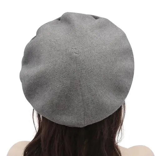 ZLYC French Beret hat, Reversible Solid Color CasModazoneere Knit Warm Beret Cap for Womens Girls - 3