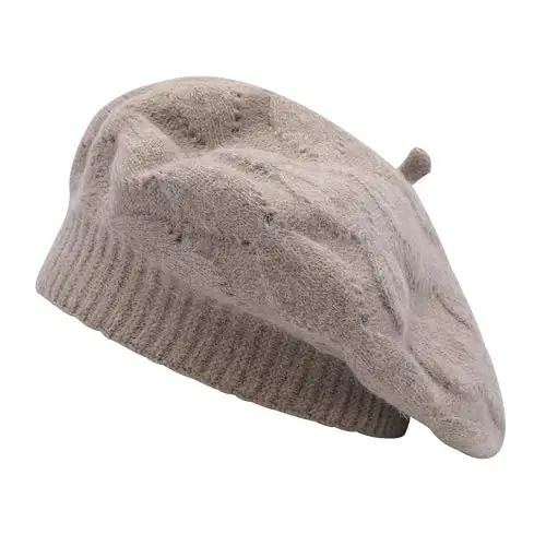 ZLYC French Beret hat, Reversible Solid Color CasModazoneere Knit Warm Beret Cap for Womens Girls - 1