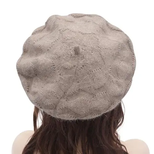 ZLYC French Beret hat, Reversible Solid Color CasModazoneere Knit Warm Beret Cap for Womens Girls - 3