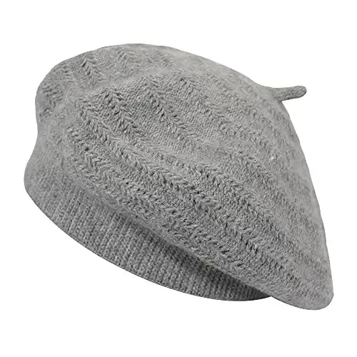 ZLYC French Beret hat, Reversible Solid Color CasModazoneere Knit Warm Beret Cap for Womens Girls 