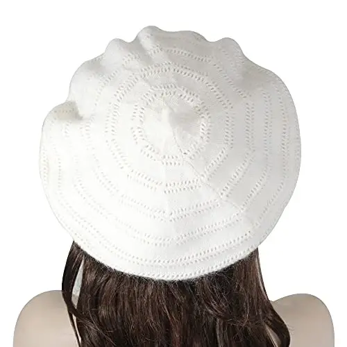 ZLYC French Beret hat, Reversible Solid Color CasModazoneere Knit Warm Beret Cap for Womens Girls - 3