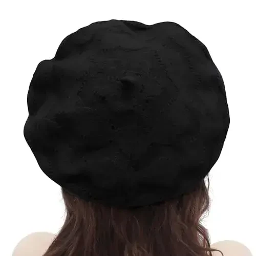 ZLYC French Beret hat, Reversible Solid Color CasModazoneere Knit Warm Beret Cap for Womens Girls - 3