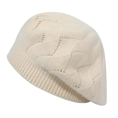 ZLYC French Beret hat, Reversible Solid Color CasModazoneere Knit Warm Beret Cap for Womens Girls - 4