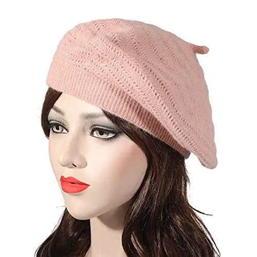 ZLYC French Beret hat, Reversible Solid Color Knit Warm Beret Cap for Womens Girls - 2