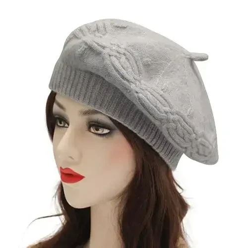 ZLYC French Beret hat, Reversible Solid Color Knit Warm Beret Cap for Womens Girls - ZLYC (1)