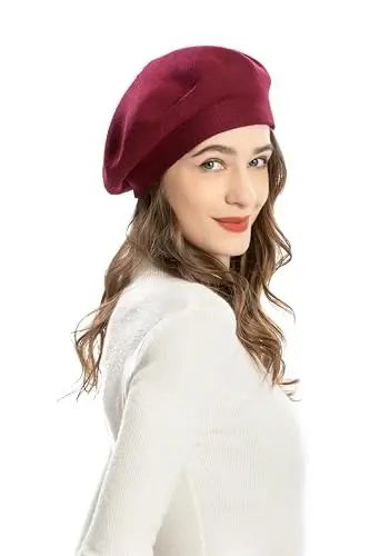 ZLYC French Beret hat, Reversible Solid Color CasModazoneere Knit Warm Beret Cap for Womens Girls - 7