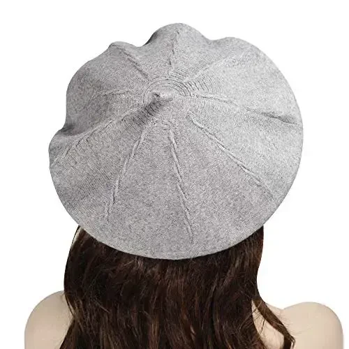 ZLYC French Beret hat, Reversible Solid Color CasModazoneere Knit Warm Beret Cap for Womens Girls - 3