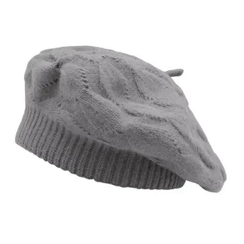 ZLYC French Beret hat, Reversible Solid Color CasModazoneere Knit Warm Beret Cap for Womens Girls 