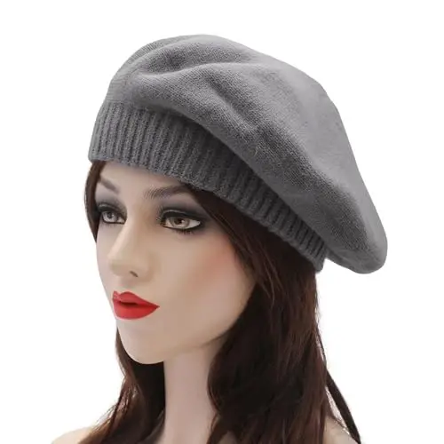 ZLYC French Beret hat, Reversible Solid Color CasModazoneere Knit Warm Beret Cap for Womens Girls - 4