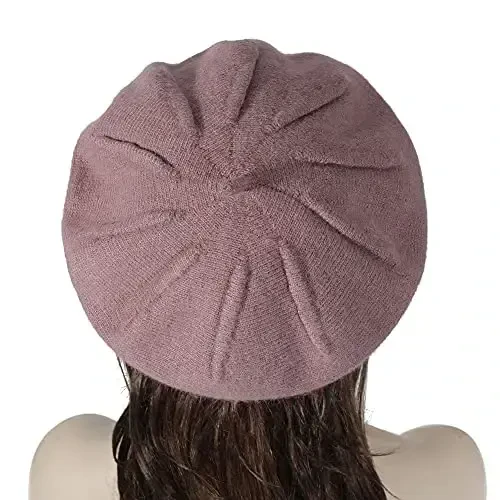 ZLYC French Beret hat, Reversible Solid Color CasModazoneere Knit Warm Beret Cap for Womens Girls - 3