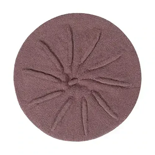 ZLYC French Beret hat, Reversible Solid Color CasModazoneere Knit Warm Beret Cap for Womens Girls - 4