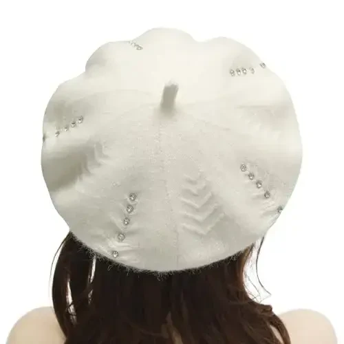 ZLYC French Beret hat, Reversible Solid Color CasModazoneere Knit Warm Beret Cap for Womens Girls - 3