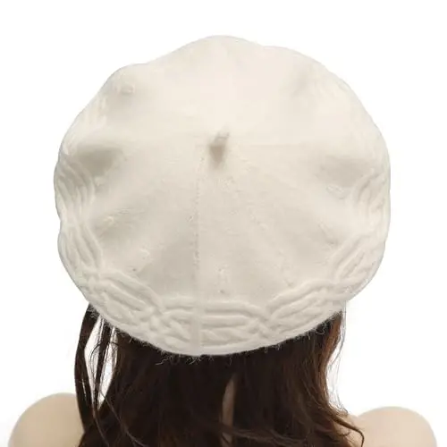 ZLYC French Beret hat, Reversible Solid Color CasModazoneere Knit Warm Beret Cap for Womens Girls - 3