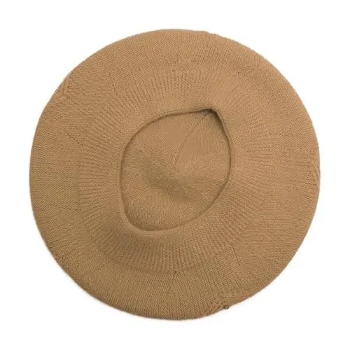 ZLYC French Beret hat, Reversible Solid Color Knit Warm Beret Cap for Womens Girls - 6