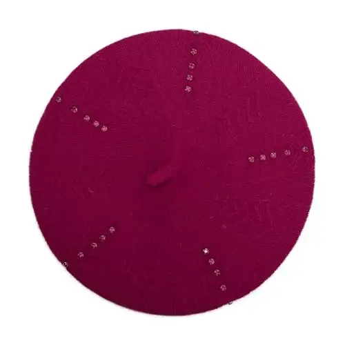 ZLYC French Beret hat, Reversible Solid Color Knit Warm Beret Cap for Womens Girls - 4