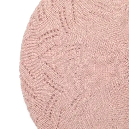 ZLYC French Beret hat, Reversible Solid Color Knit Warm Beret Cap for Womens Girls - 7