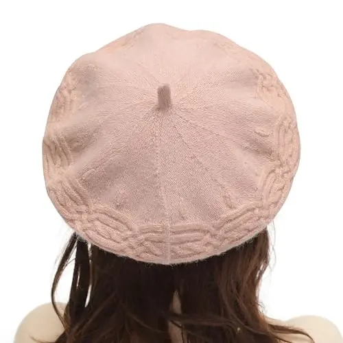 ZLYC French Beret hat, Reversible Solid Color Knit Warm Beret Cap for Womens Girls - 3