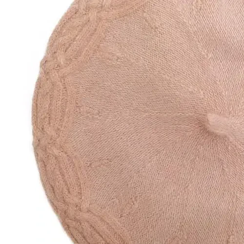 ZLYC French Beret hat, Reversible Solid Color Knit Warm Beret Cap for Womens Girls - 6