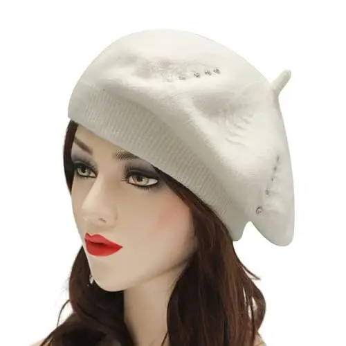 ZLYC Fransuz beret shapkasi, Ayollar uchun qaytariladigan qattiq rangli CasModazoneere trikotaj iliq beret qalpoq - ZLYC (1)