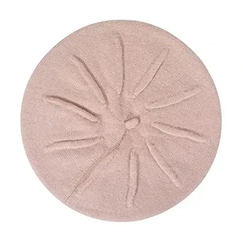 ZLYC Fransuz beret shlyapasi, Ayollar qizlar uchun qaytariladigan bir rangli CasModazoneere trikotaj iliq beret shapkasi - 4