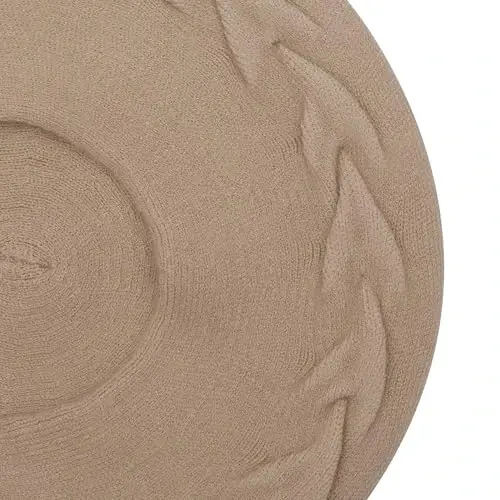 ZLYC Fransuz beret shlyapasi, Ayollar qizlar uchun qaytariladigan bir xil rangli CasModazoneere trikotaj iliq beret shapka - 5