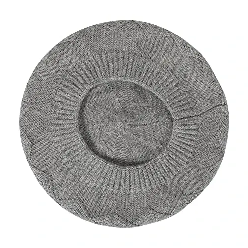 ZLYC Fransuz beret shlyapasi, Ayollar qizlar uchun qaytariladigan bir xil rangli trikotaj iliq beret shapkasi - 6