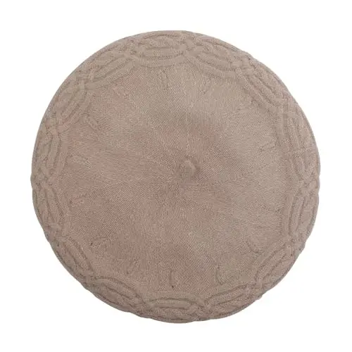 ZLYC Fransuz beret shlyapasi, Ayollar qizlar uchun qaytariladigan qattiq rangli CasModazoneere trikotaj iliq beret kepkasi - 4