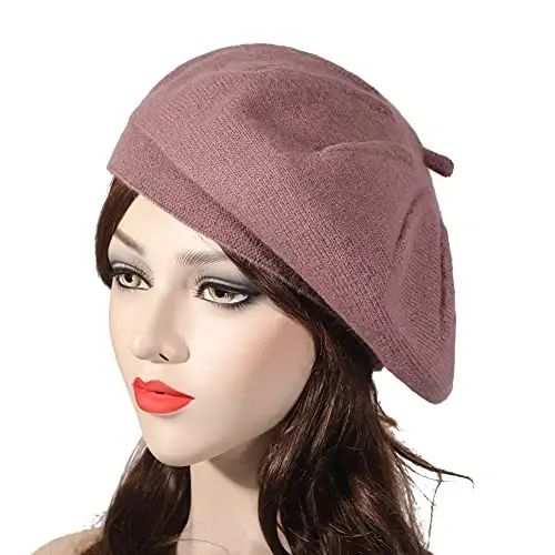 ZLYC Fransuz beret shlyapasi, Ayollar qizlar uchun qaytariladigan qattiq rangli CasModazoneere trikotaj iliq beret kepkasi - 2