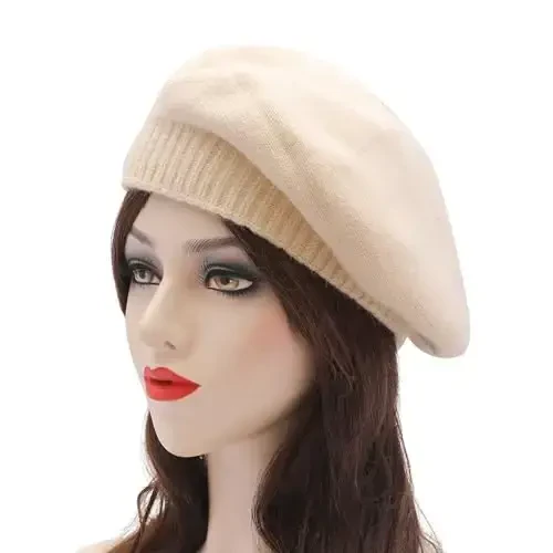 ZLYC Fransuz beret shlyapasi, ayollar qizlar uchun qaytariladigan qattiq rangli CasModazoneere trikotaj iliq beret kepkasi - 4