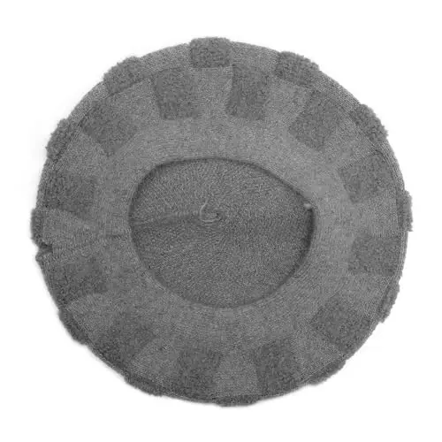 ZLYC Fransuz beret shlyapasi, Ayollar qizlar uchun qaytariladigan qattiq rangli CasModazoneere trikotaj iliq beret shapka - 5