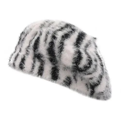ZLYC Frantsuzcha Beret Shlyapa Moda Bosma Yengil Qishki Iliq Rassom Shlyapa Ayollar uchun - ZLYC