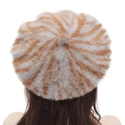 ZLYC French Beret Hat Fashion Print Lightweight Winter Warm Artist Hat for Women - 3