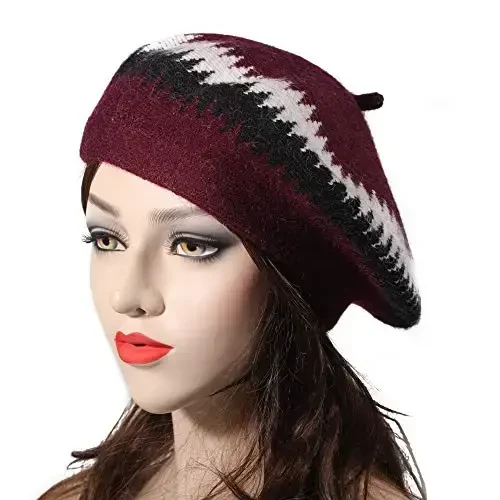 ZLYC French Beret Hat Fashion Print Lightweight Winter Warm Artist Hat for Women - 2