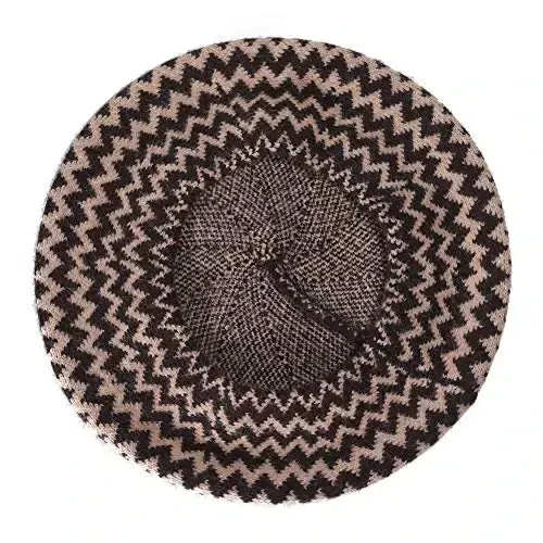 ZLYC French Beret Hat Fashion Print Lightweight Winter Warm Artist Hat for Women - 5