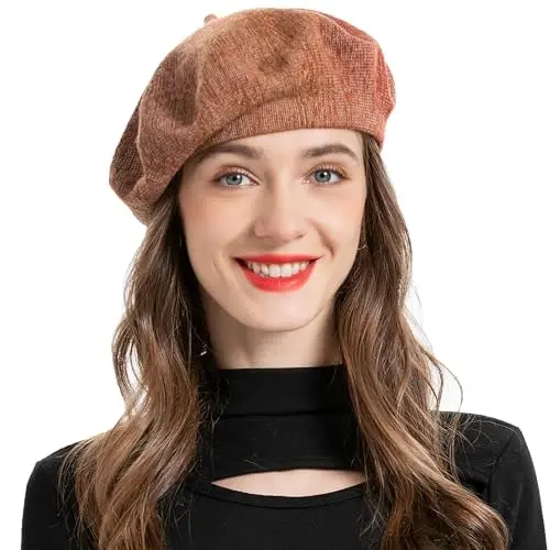 ZLYC French Beret Hat Fashion Print Lightweight Winter Warm Artist Hat for Women - ZLYC