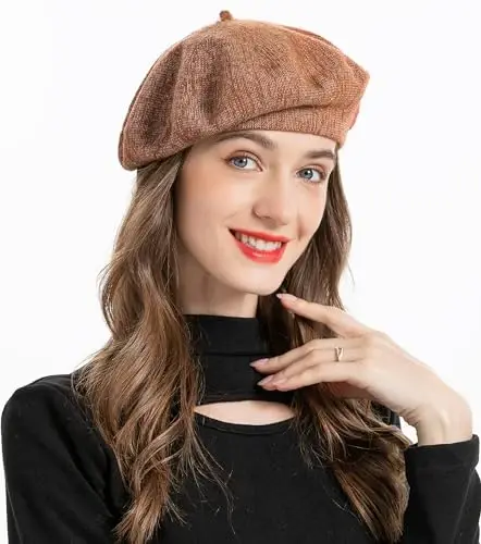 ZLYC French Beret Hat Fashion Print Lightweight Winter Warm Artist Hat for Women - 2