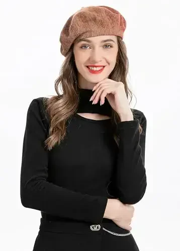 ZLYC French Beret Hat Fashion Print Lightweight Winter Warm Artist Hat for Women - 4