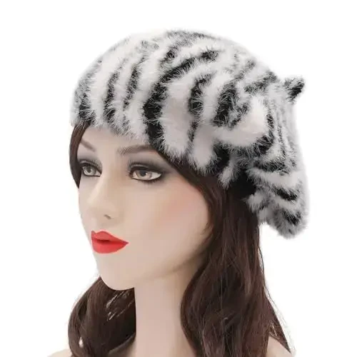 ZLYC French Beret Hat Fashion Print Lightweight Winter Warm Artist Hat for Women - 2