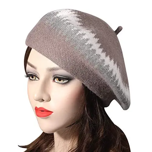 ZLYC French Beret Hat Fashion Print Lightweight Winter Warm Artist Hat for Women - 2