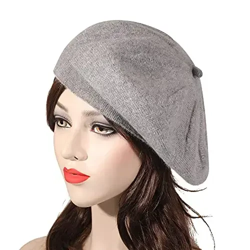 ZLYC French Beret hat, Reversible Solid Color CasModazoneere Knit Warm Beret Cap for Womens Girls - 2