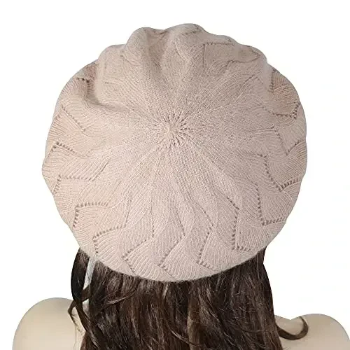 ZLYC French Beret hat, Reversible Solid Color CasModazoneere Knit Warm Beret Cap for Womens Girls - 3